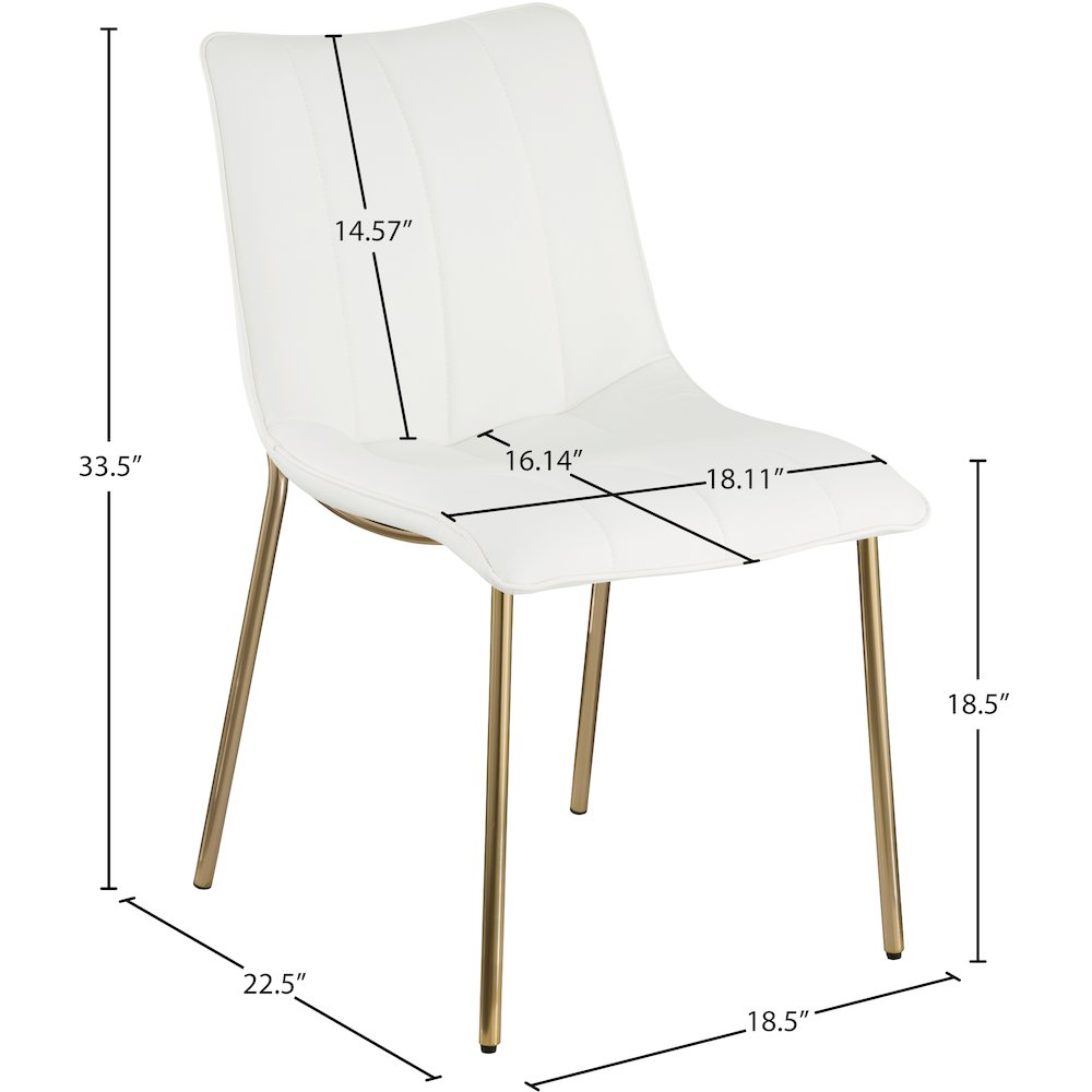 Isla Off-White Vegan Leather Upholstered Dining Chair, Set of 2. Picture 7