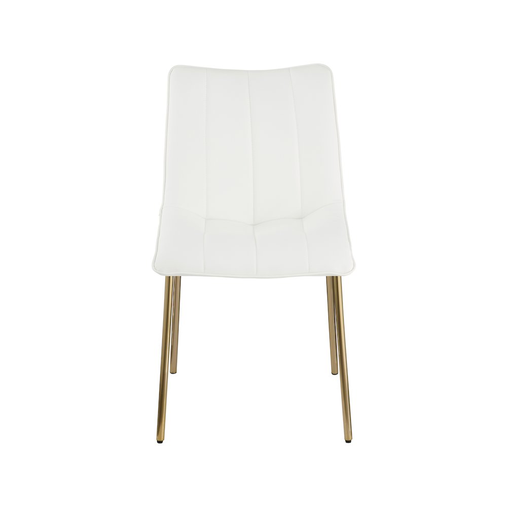 Isla Off-White Vegan Leather Upholstered Dining Chair, Set of 2. Picture 2