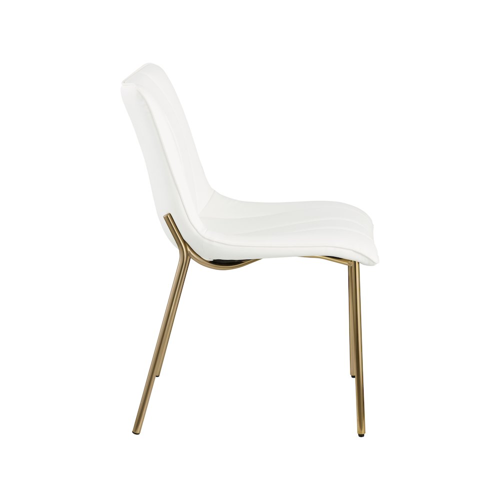 Isla Off-White Vegan Leather Upholstered Dining Chair, Set of 2. Picture 3