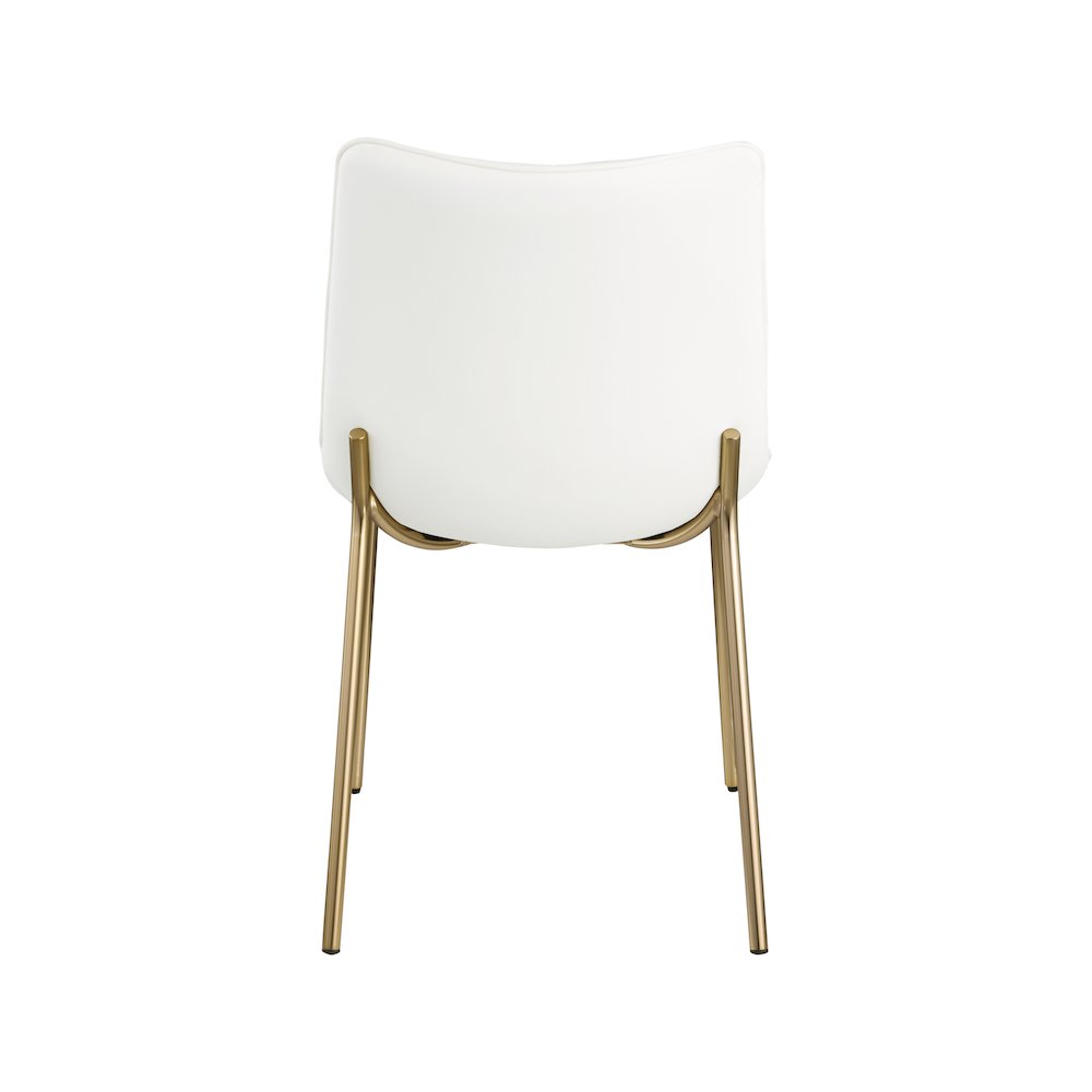 Isla Off-White Vegan Leather Upholstered Dining Chair, Set of 2. Picture 4