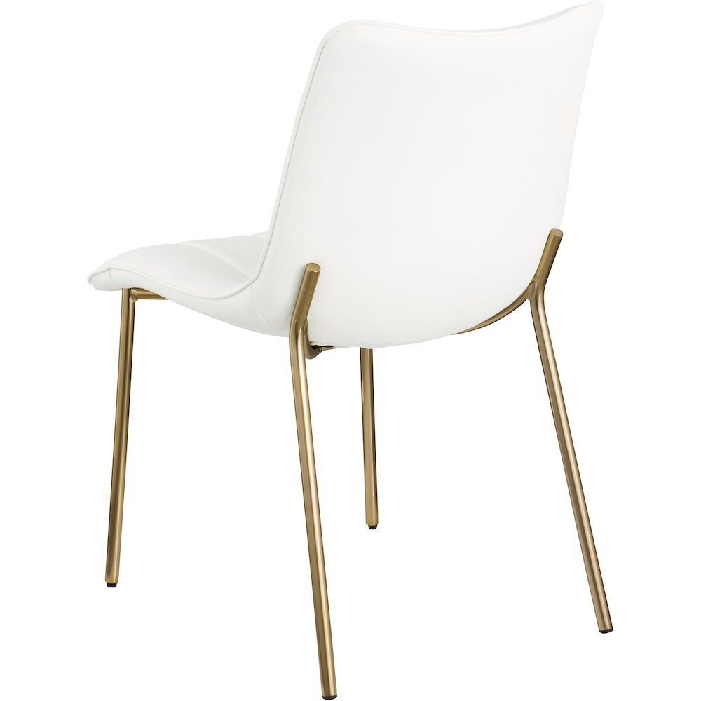 Isla Off-White Vegan Leather Upholstered Dining Chair, Set of 2. Picture 5
