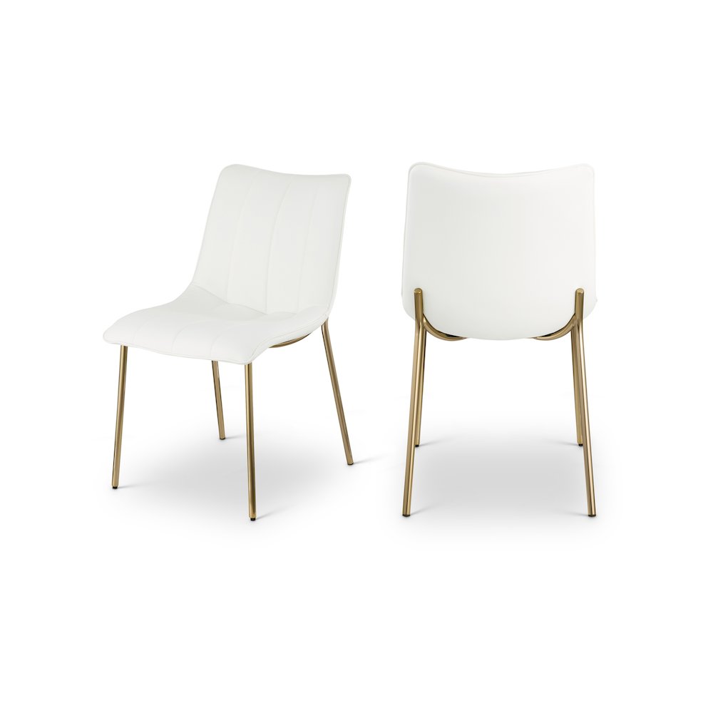 Isla Off-White Vegan Leather Upholstered Dining Chair, Set of 2. Picture 1