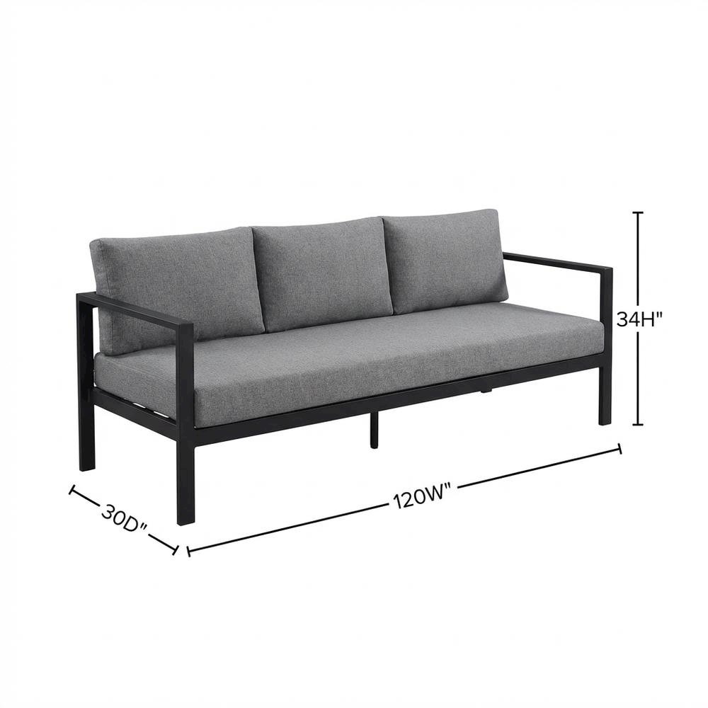 Gray Fabric Outdoor Modular Sofa With Contemporary Style And Comfortable Back. Picture 7