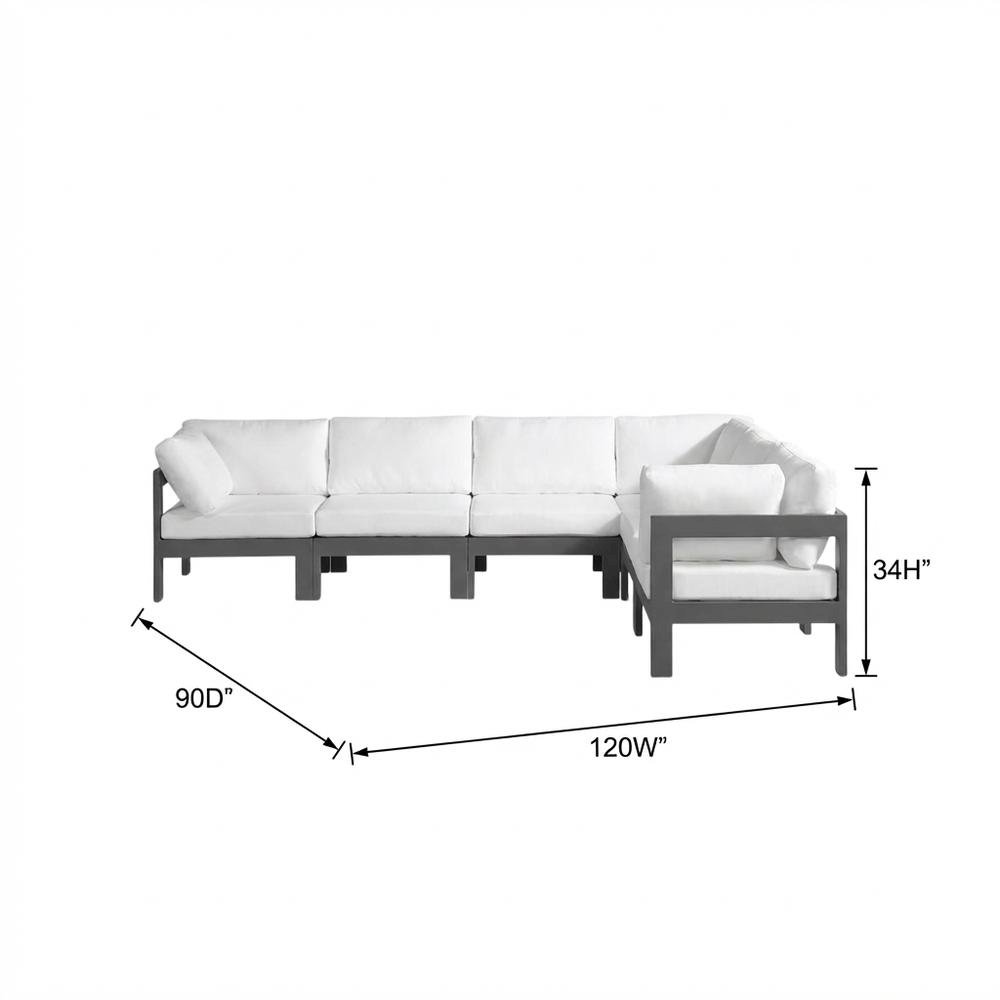 White Fabric Outdoor Patio Modular Sectional With Contemporary Style. Picture 7