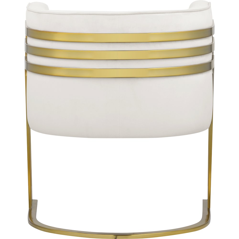 Rays Cream Velvet Accent Chair. Picture 2