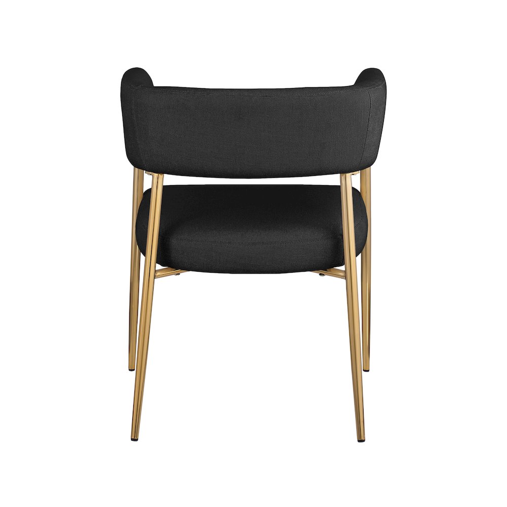 Creston Black Durable Linen Textured Fabric Dining Chair. Picture 2