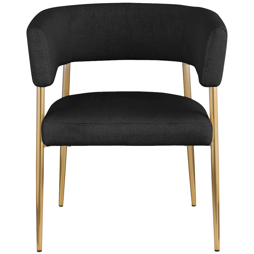 Creston Black Durable Linen Textured Fabric Dining Chair. Picture 3