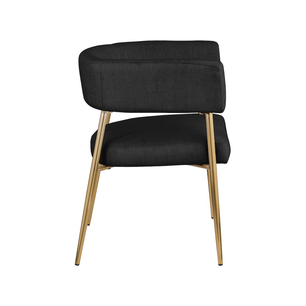 Creston Black Durable Linen Textured Fabric Dining Chair. Picture 4