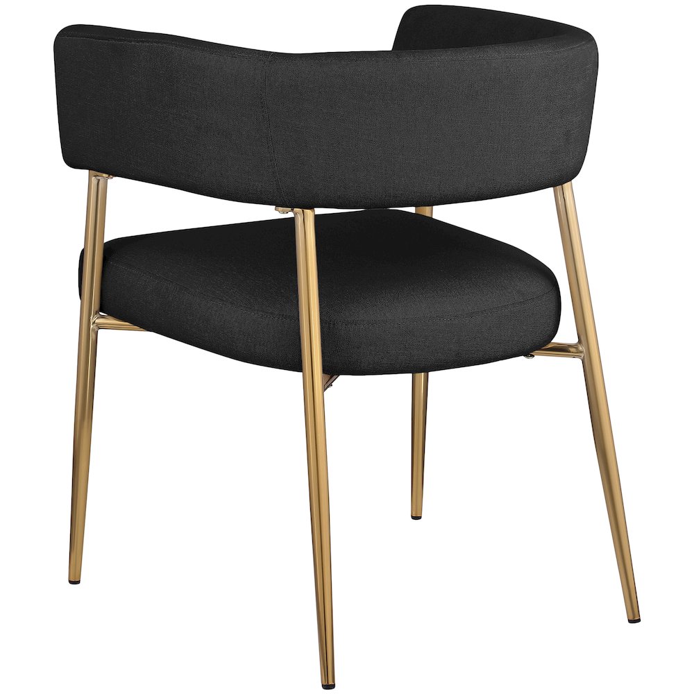 Creston Black Durable Linen Textured Fabric Dining Chair. Picture 5