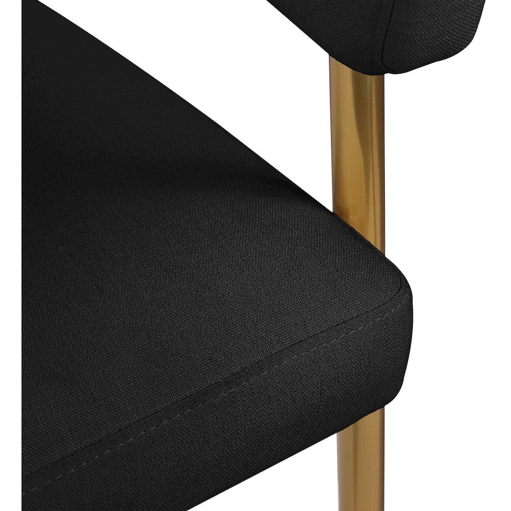 Creston Black Durable Linen Textured Fabric Dining Chair. Picture 6