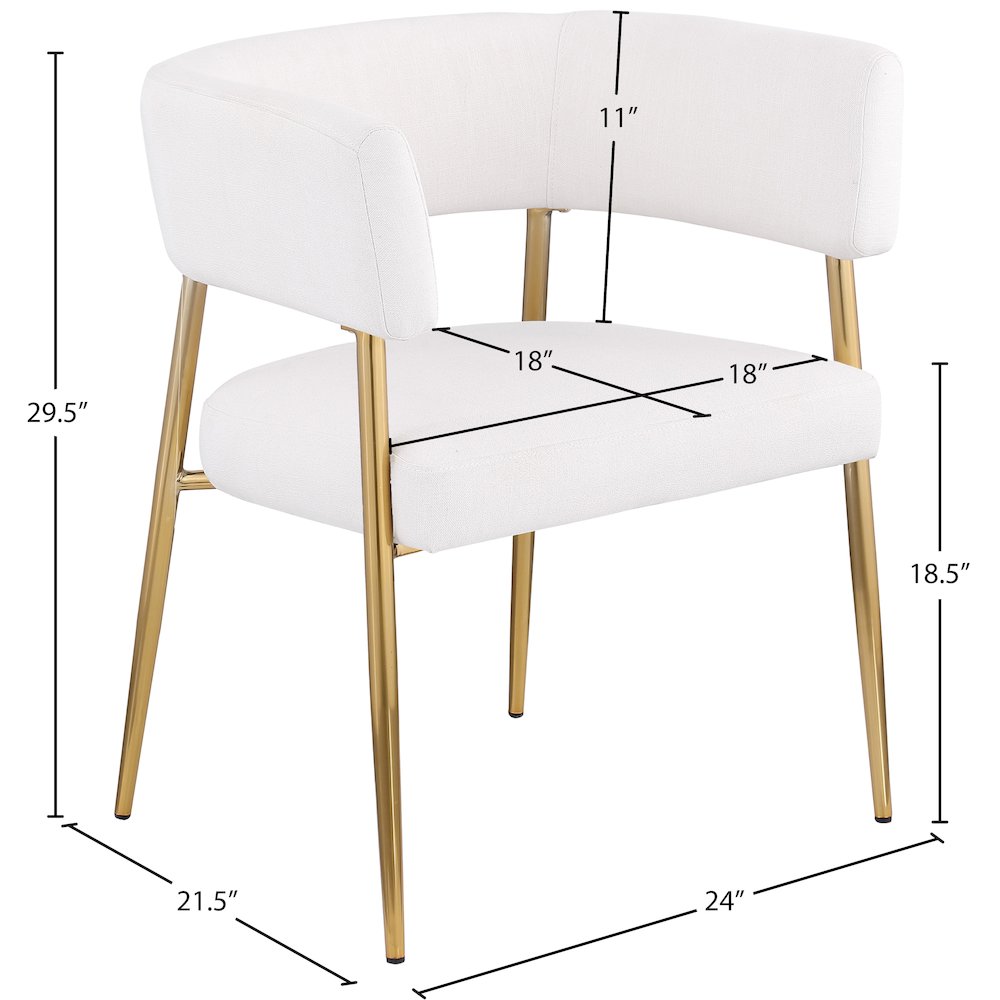 Creston Cream Durable Linen Textured Fabric Dining Chair. Picture 7