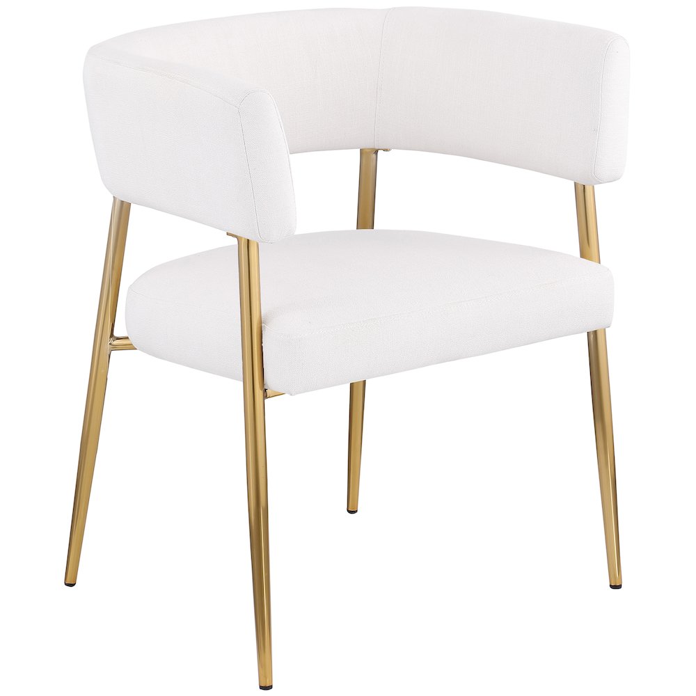 Creston Cream Durable Linen Textured Fabric Dining Chair. Picture 1