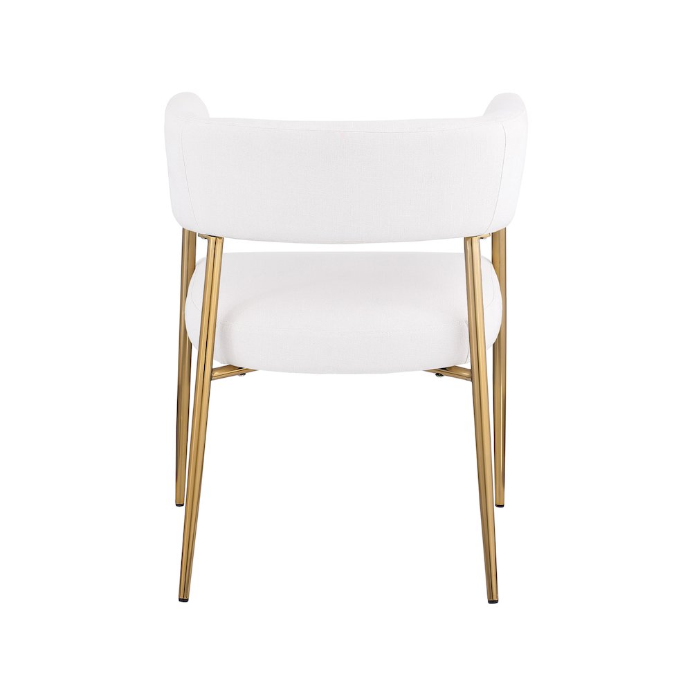 Creston Cream Durable Linen Textured Fabric Dining Chair. Picture 2