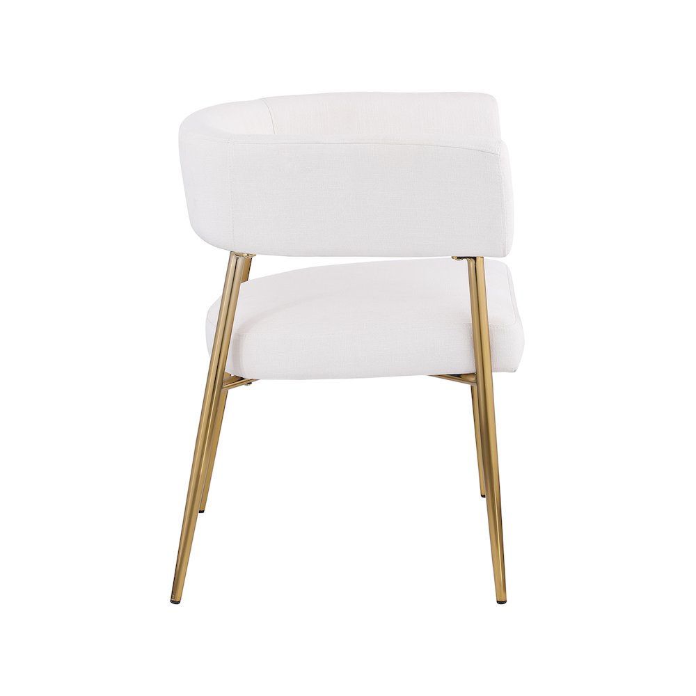 Creston Cream Durable Linen Textured Fabric Dining Chair. Picture 4