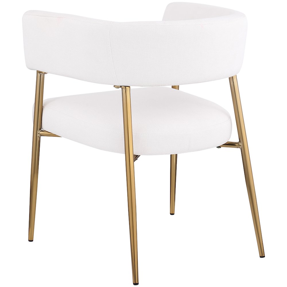 Creston Cream Durable Linen Textured Fabric Dining Chair. Picture 5