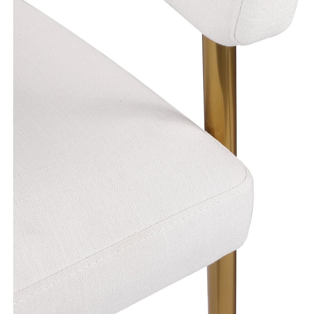 Creston Cream Durable Linen Textured Fabric Dining Chair. Picture 6