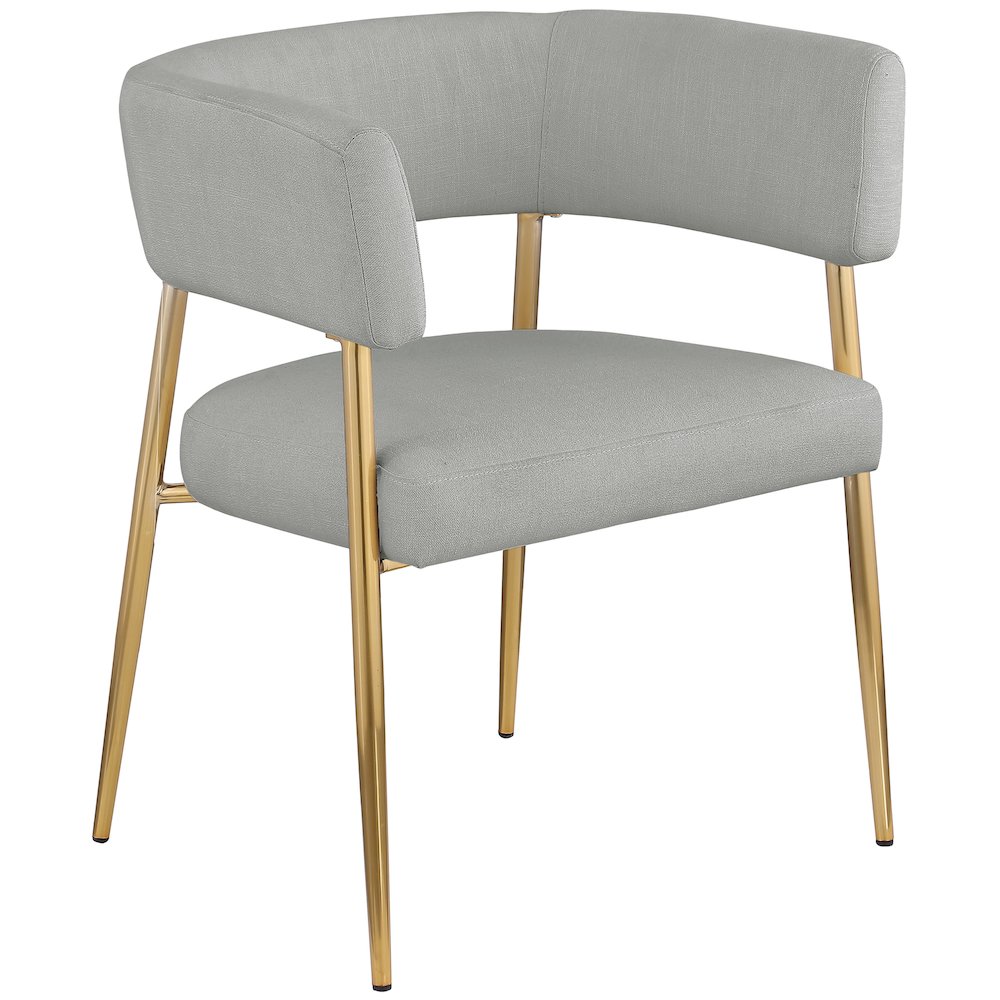 Creston Light Grey Durable Linen Textured Fabric Dining Chair. Picture 1