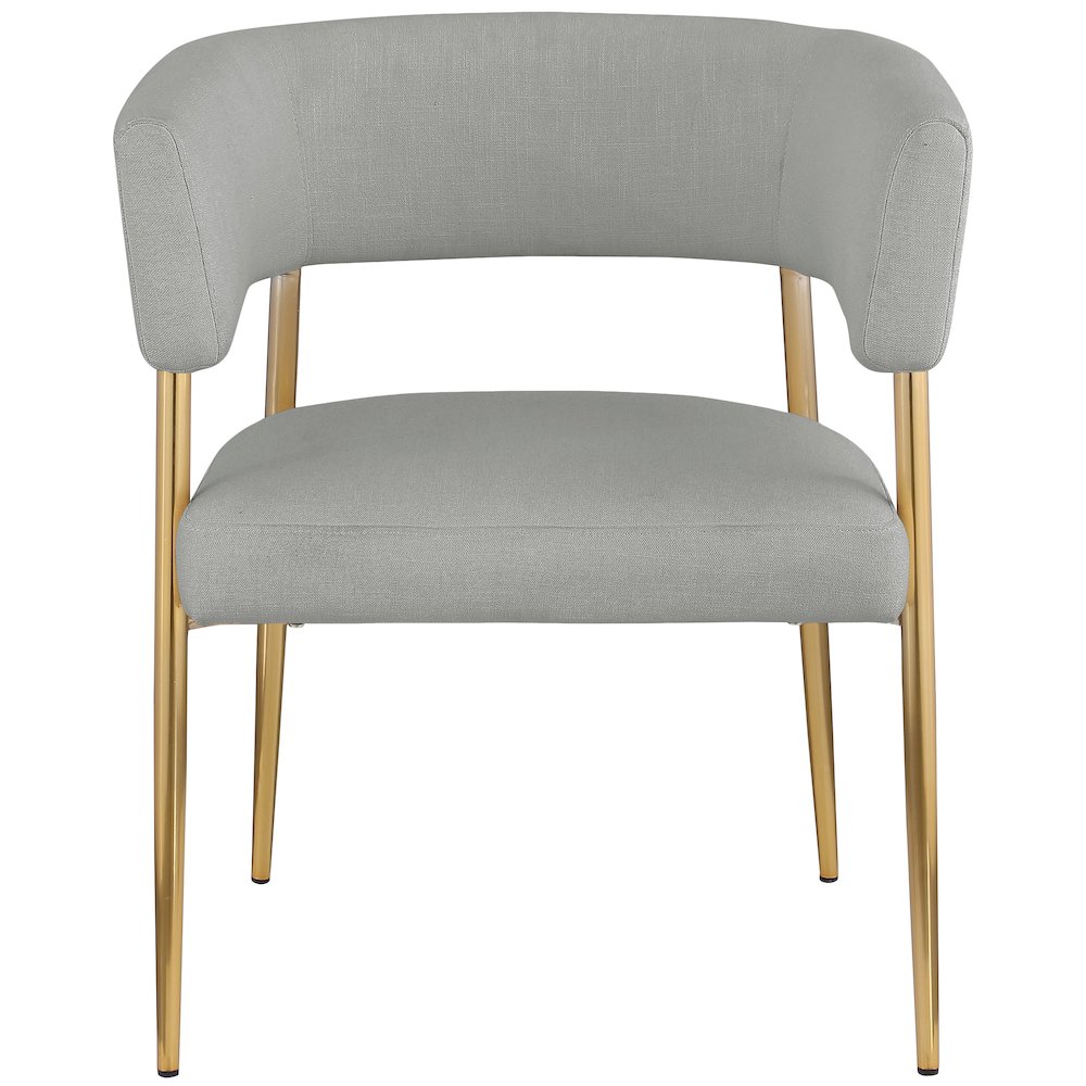 Creston Light Grey Durable Linen Textured Fabric Dining Chair. Picture 3
