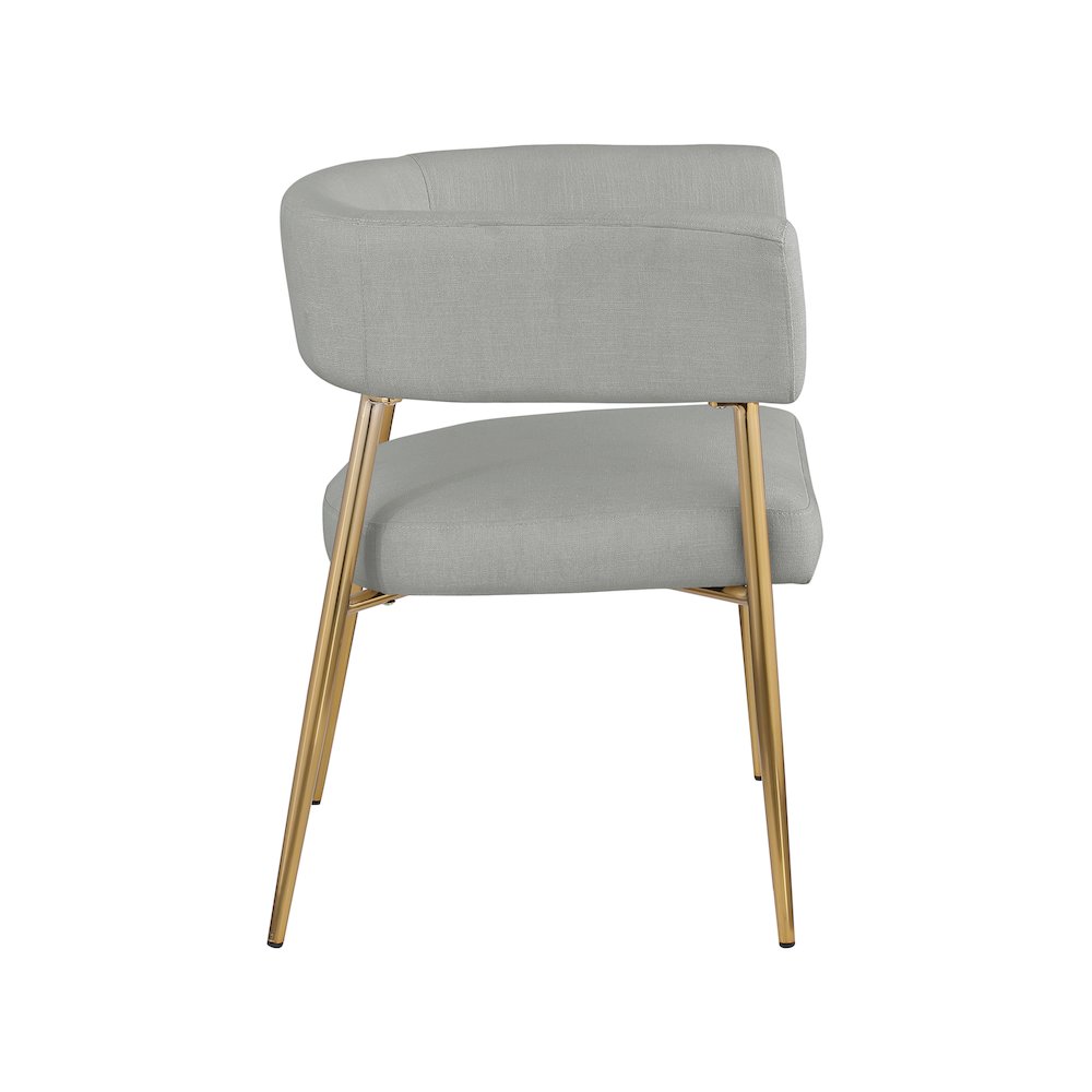 Creston Light Grey Durable Linen Textured Fabric Dining Chair. Picture 4