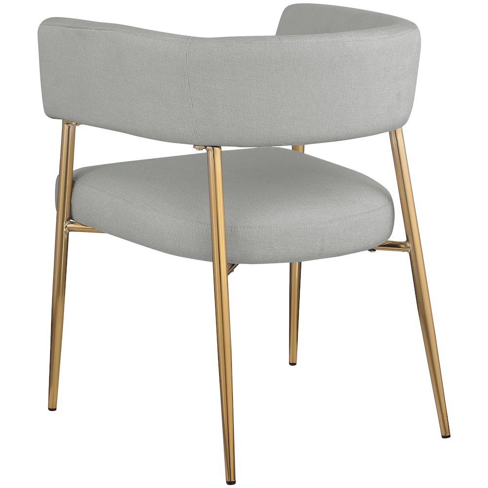 Creston Light Grey Durable Linen Textured Fabric Dining Chair. Picture 5