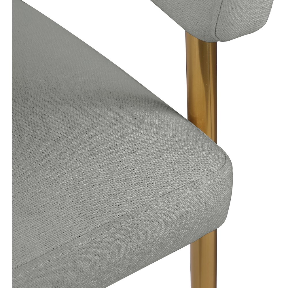 Creston Light Grey Durable Linen Textured Fabric Dining Chair. Picture 6