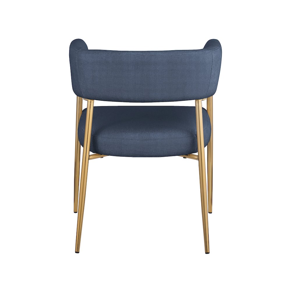 Creston Deep Navy Durable Linen Textured Fabric Dining Chair. Picture 2