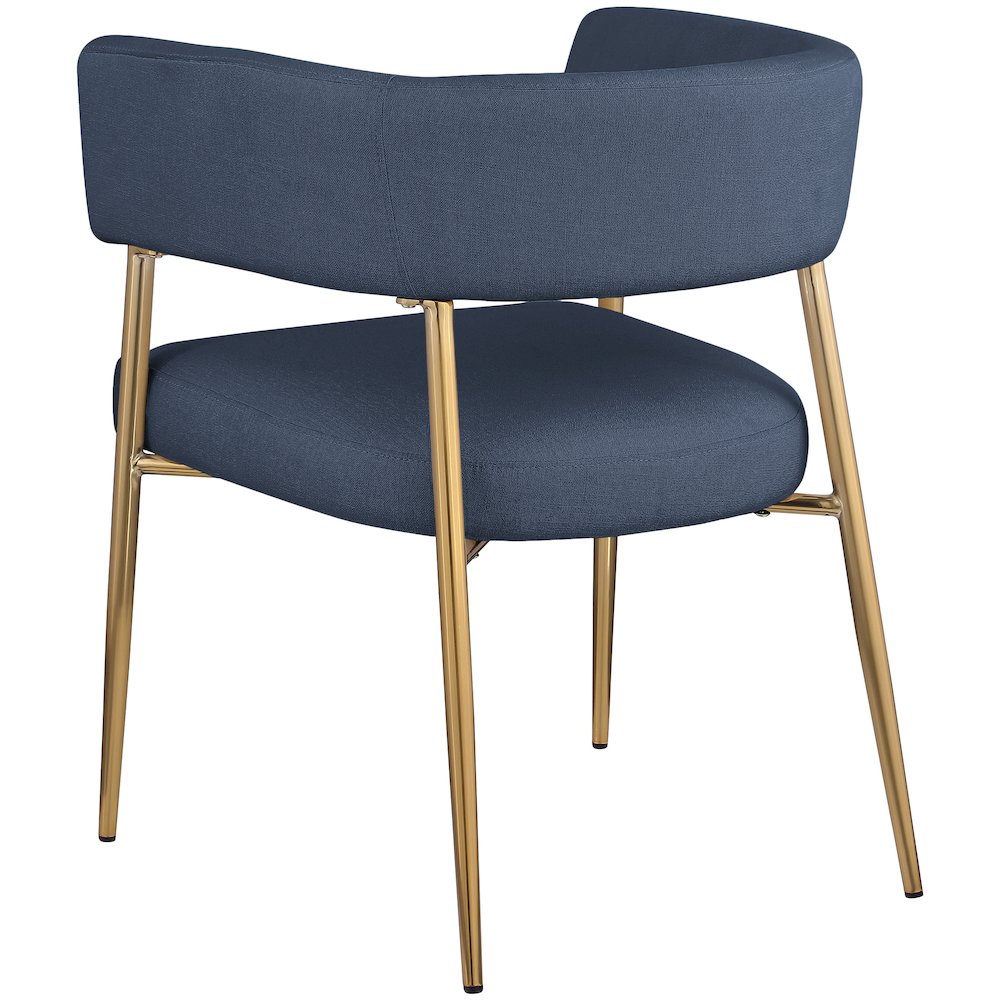 Creston Deep Navy Durable Linen Textured Fabric Dining Chair. Picture 5