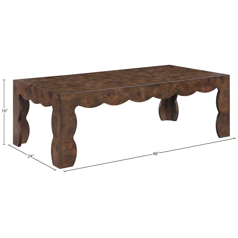 Vassa Brown Burl Veneer Coffee Table. Picture 6