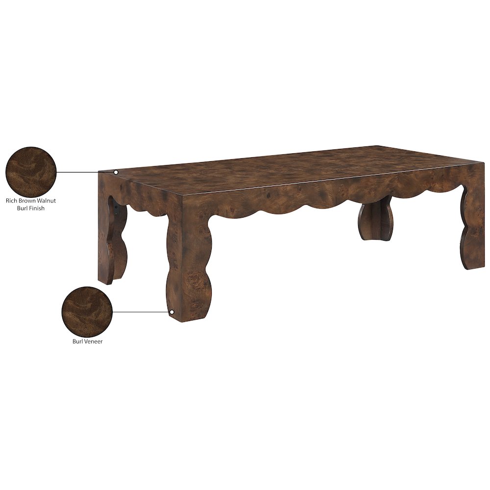 Vassa Brown Burl Veneer Coffee Table. Picture 9