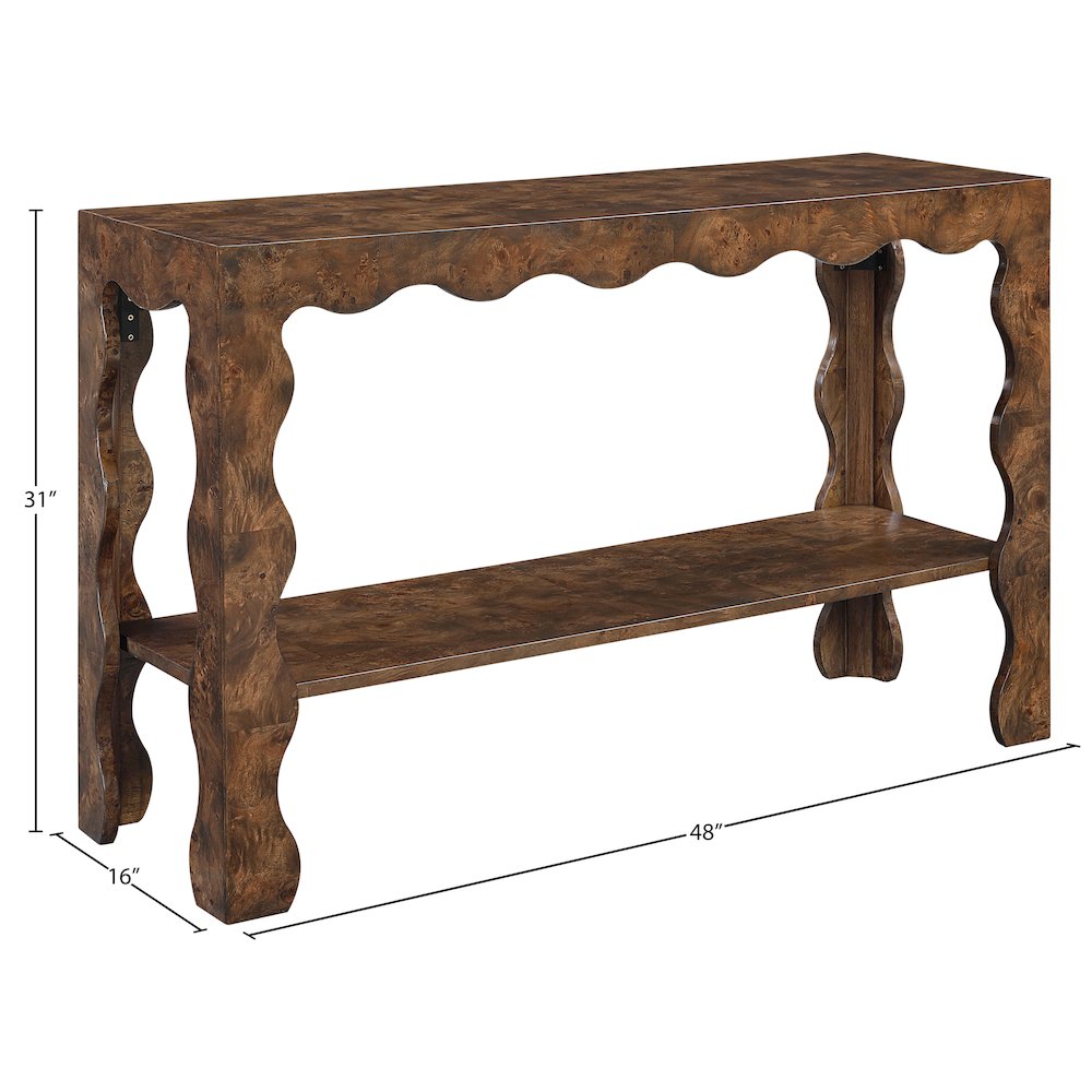 Vassa Brown Burl Veneer Console Table. Picture 6