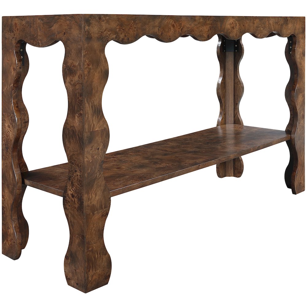 Vassa Brown Burl Veneer Console Table. Picture 3