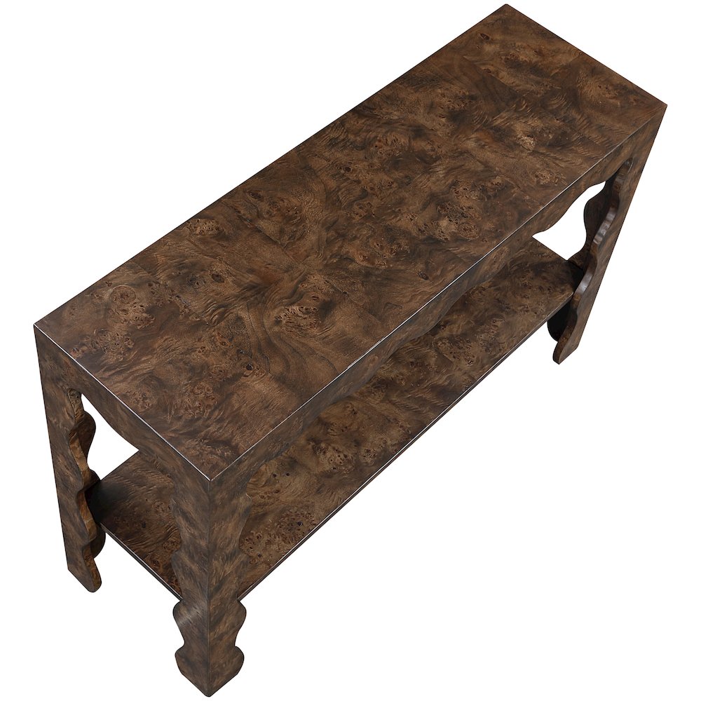 Vassa Brown Burl Veneer Console Table. Picture 4