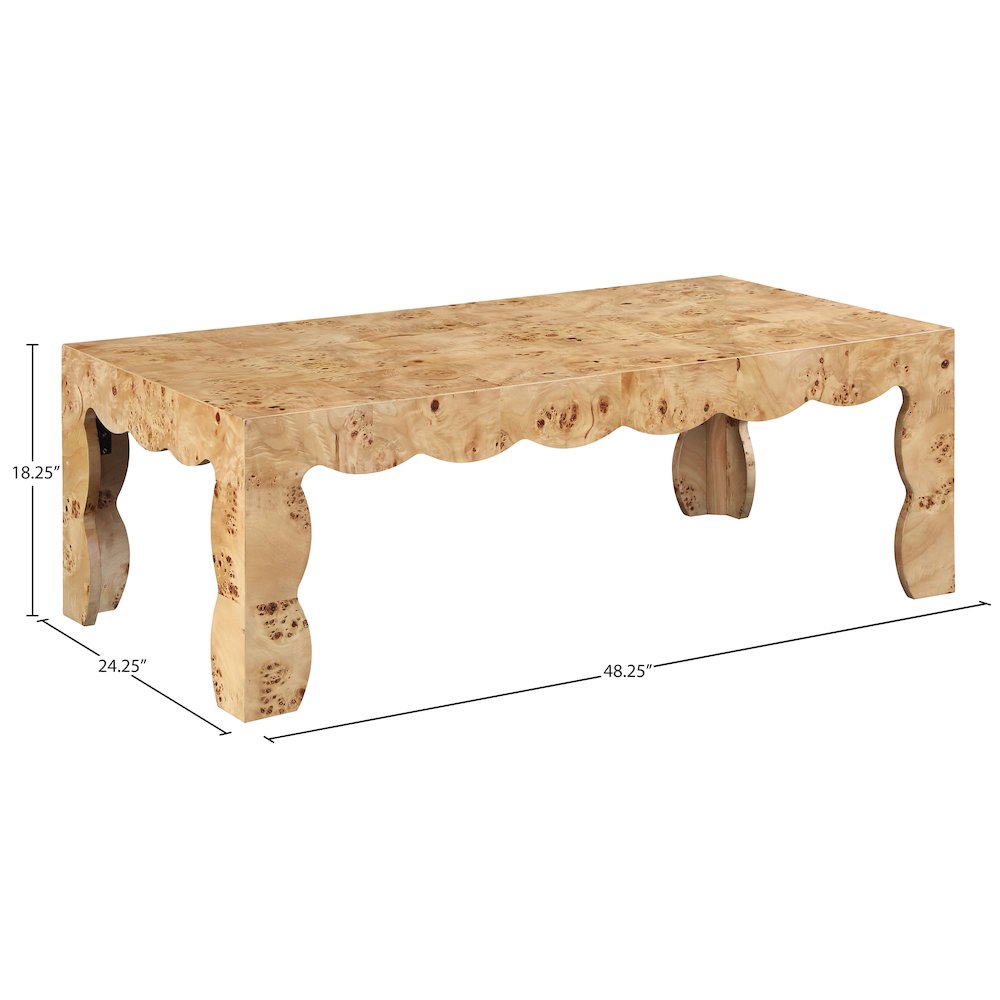 Vassa Natural Burl Veneer Coffee Table. Picture 6
