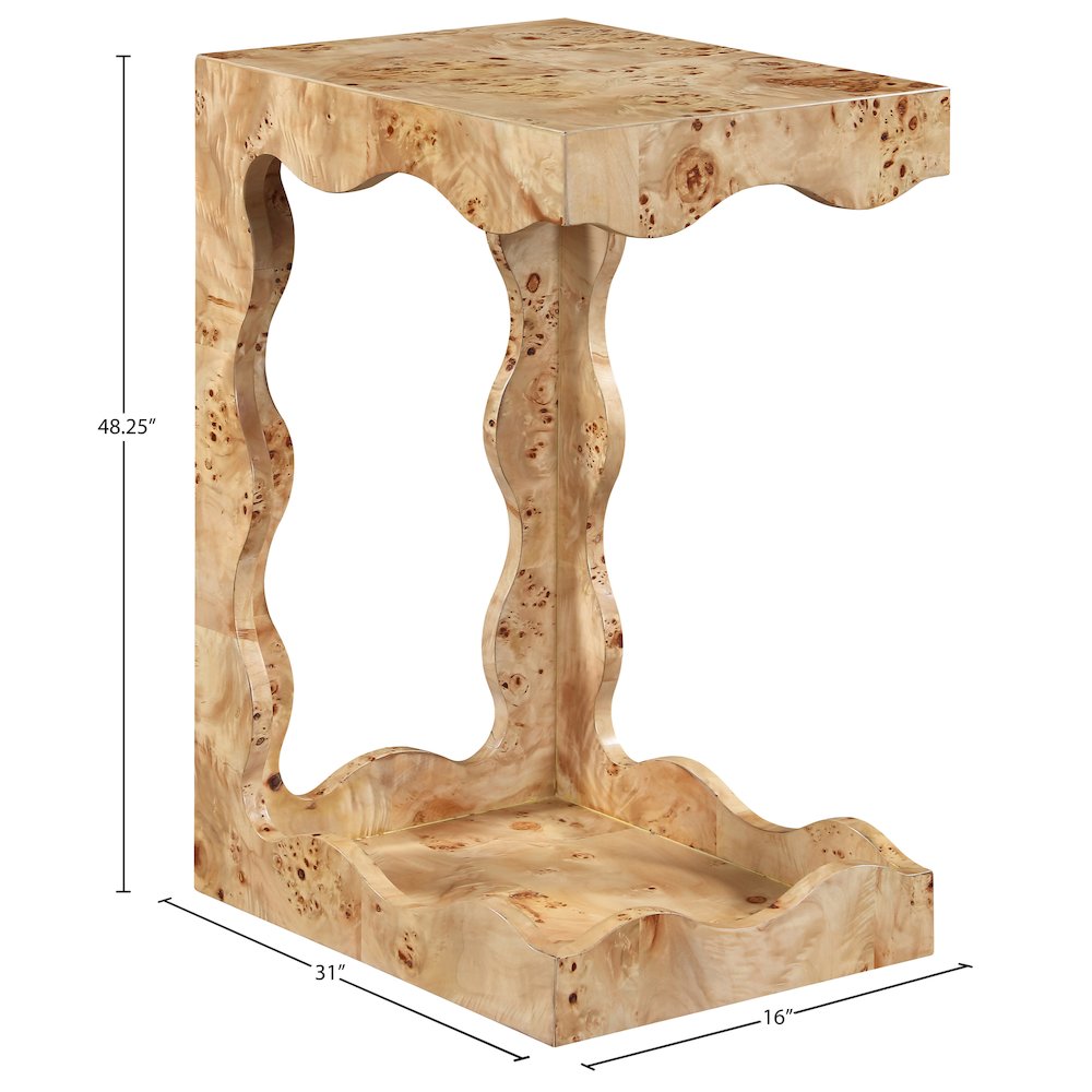 Vassa Natural Burl Veneer End Table. Picture 9