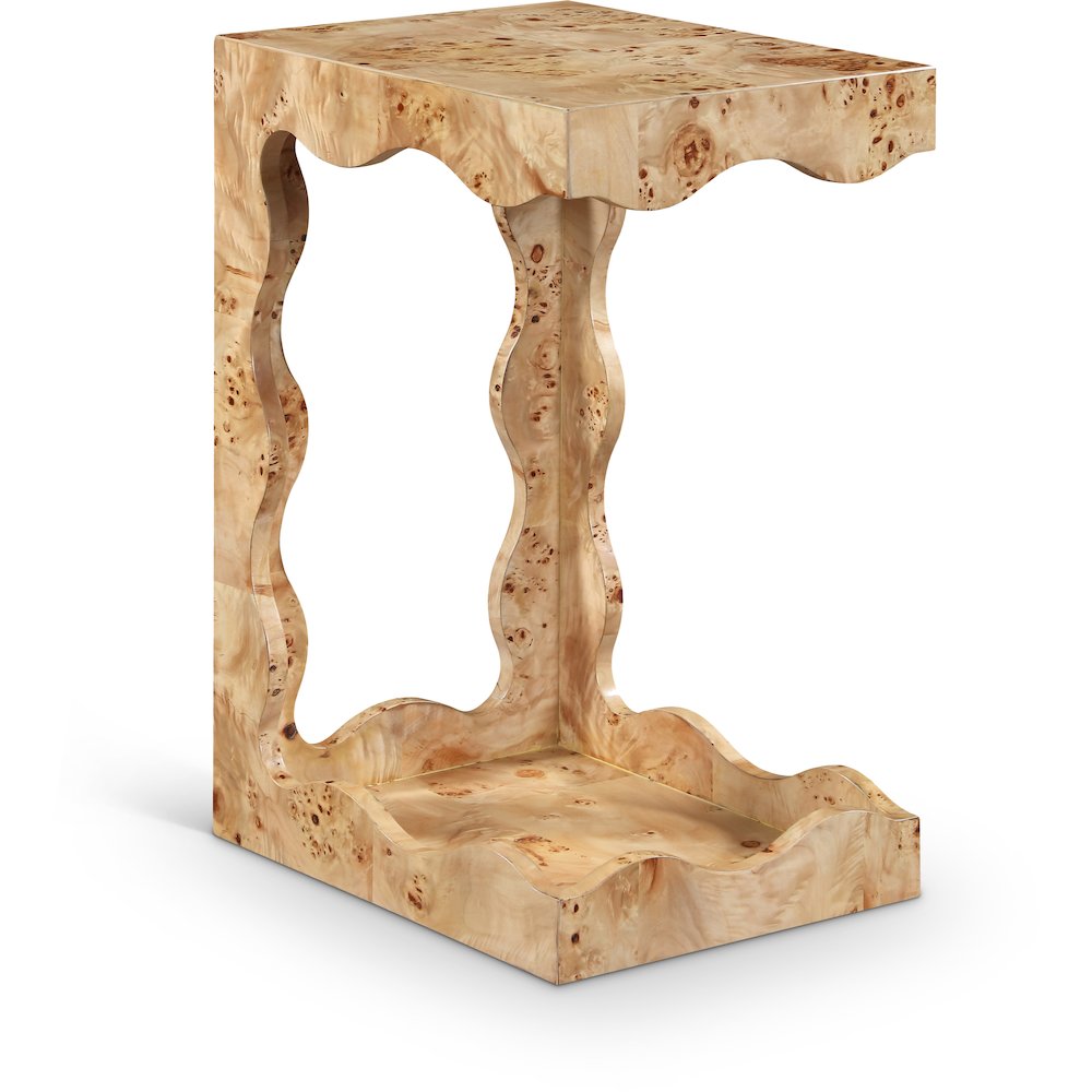 Vassa Natural Burl Veneer End Table. Picture 1