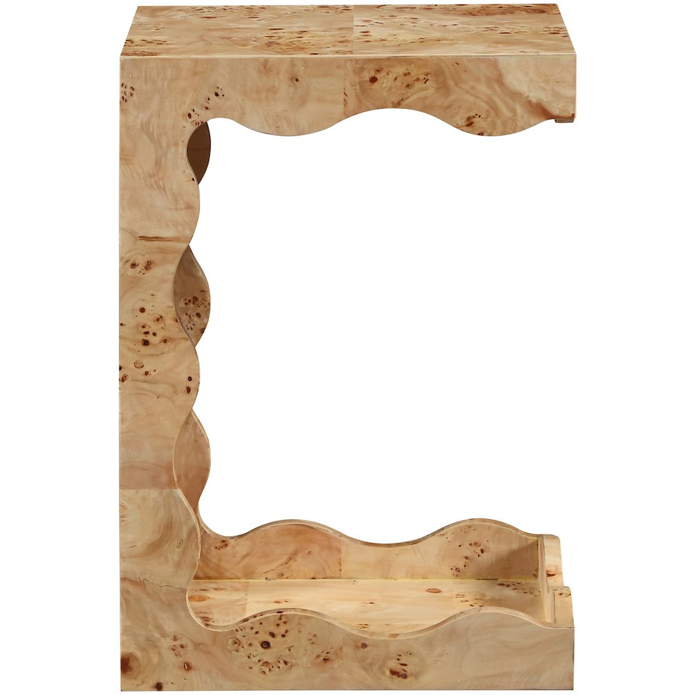 Vassa Natural Burl Veneer End Table. Picture 8
