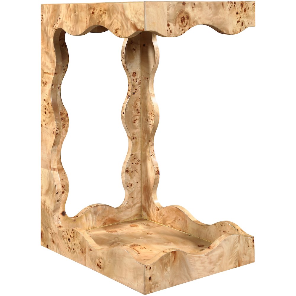 Vassa Natural Burl Veneer End Table. Picture 4
