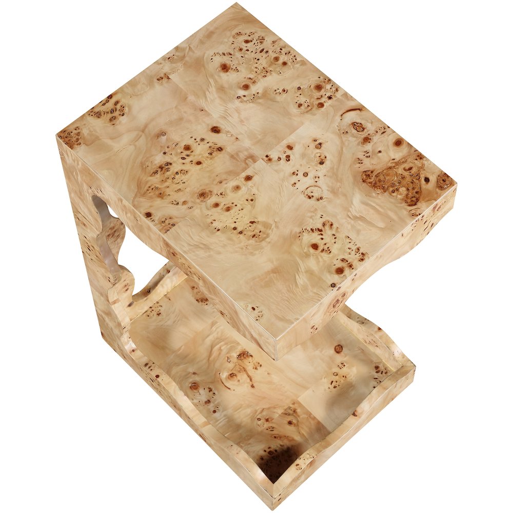 Vassa Natural Burl Veneer End Table. Picture 5