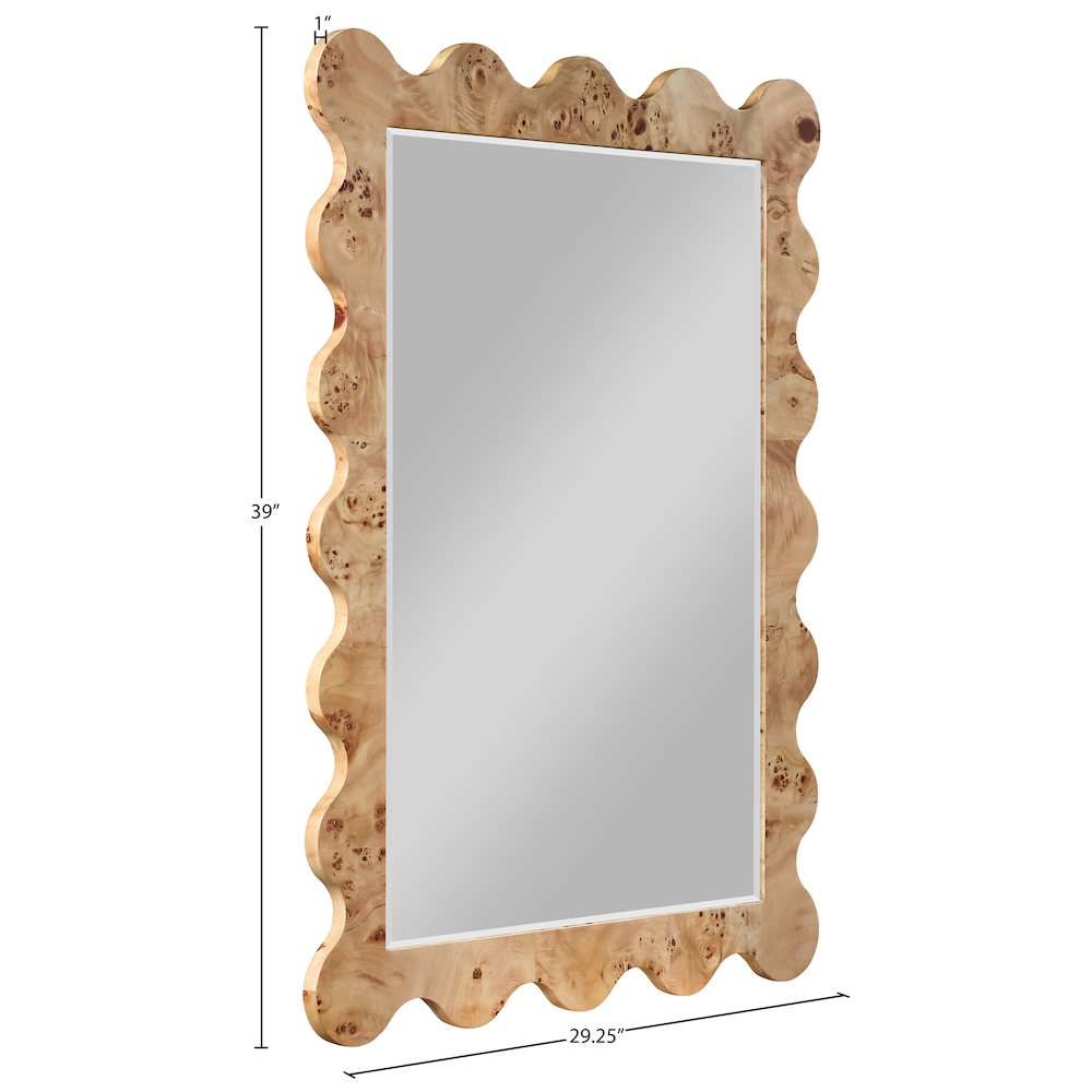 Vassa Natural Burl Veneer Mirror. Picture 4