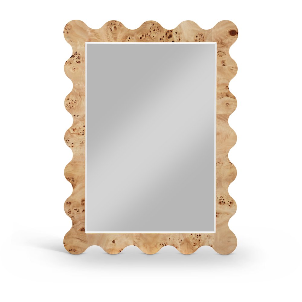 Vassa Natural Burl Veneer Mirror. Picture 1