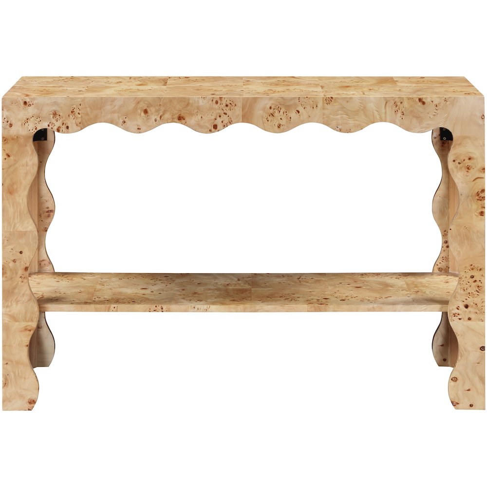 Vassa Natural Burl Veneer Console Table. Picture 2