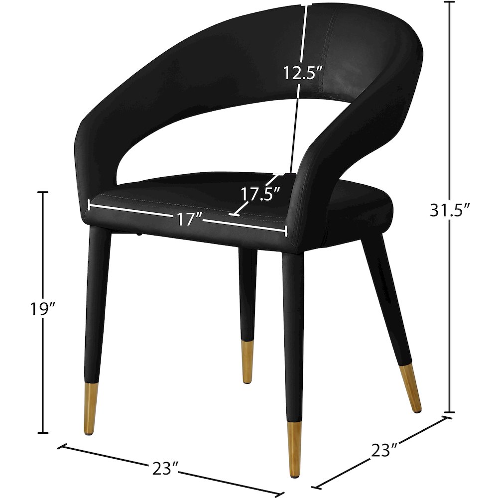 Destiny Black Velvet Dining Chair. Picture 7