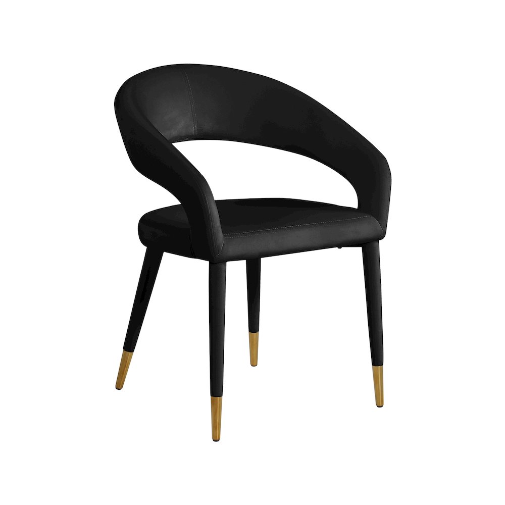 Destiny Black Velvet Dining Chair. Picture 1