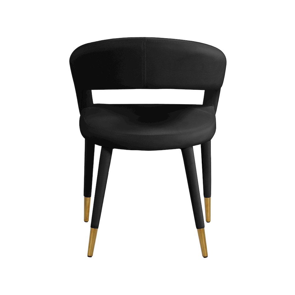 Destiny Black Velvet Dining Chair. Picture 2
