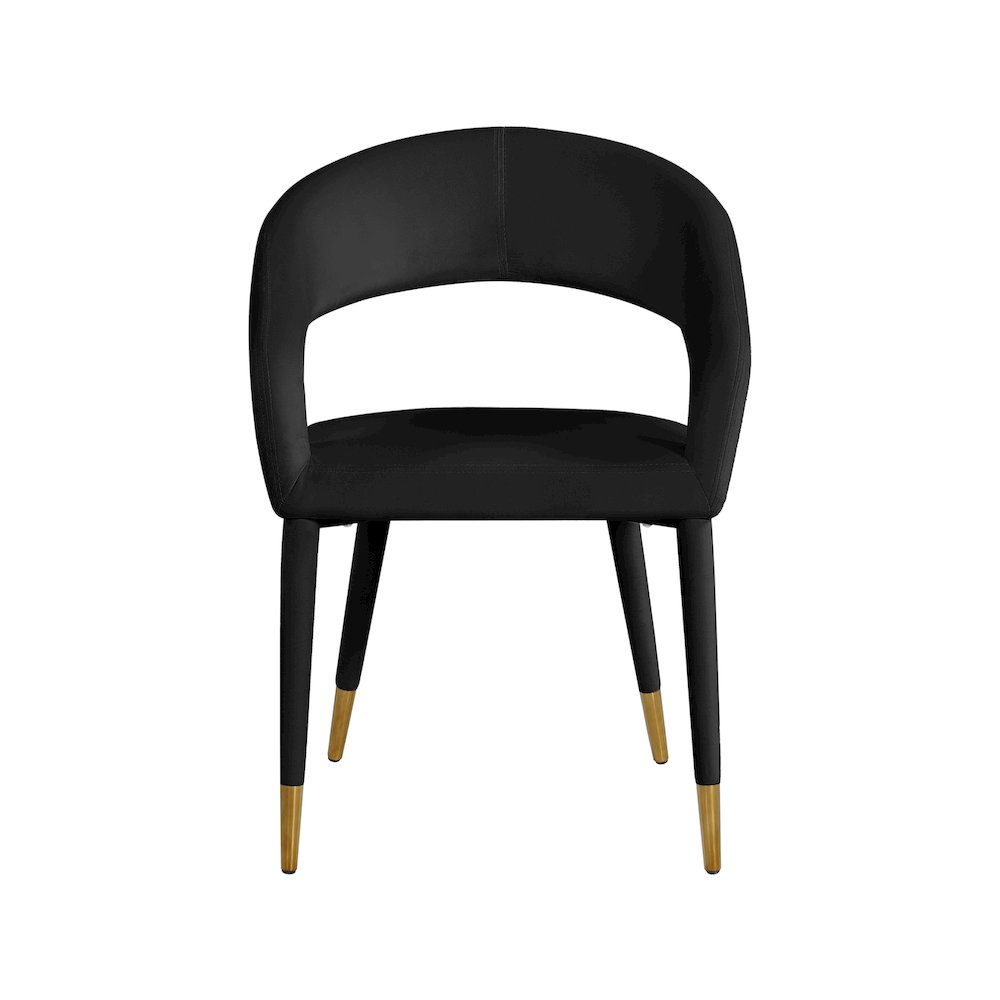 Destiny Black Velvet Dining Chair. Picture 3