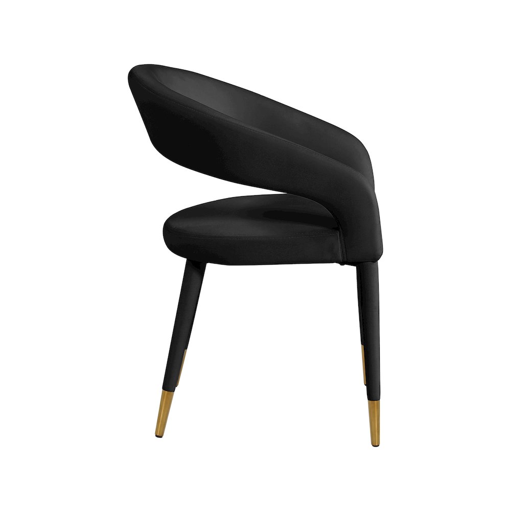 Destiny Black Velvet Dining Chair. Picture 4