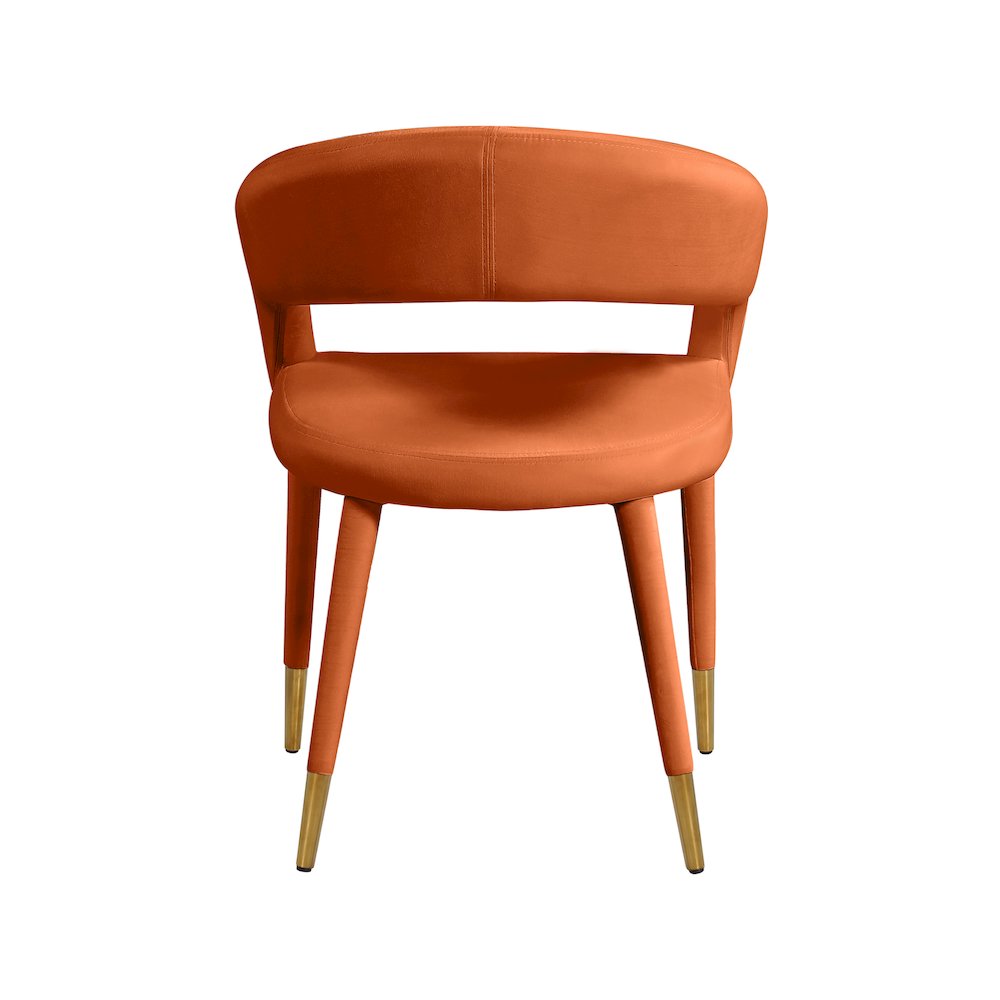 Destiny Cognac Velvet Dining Chair. Picture 2