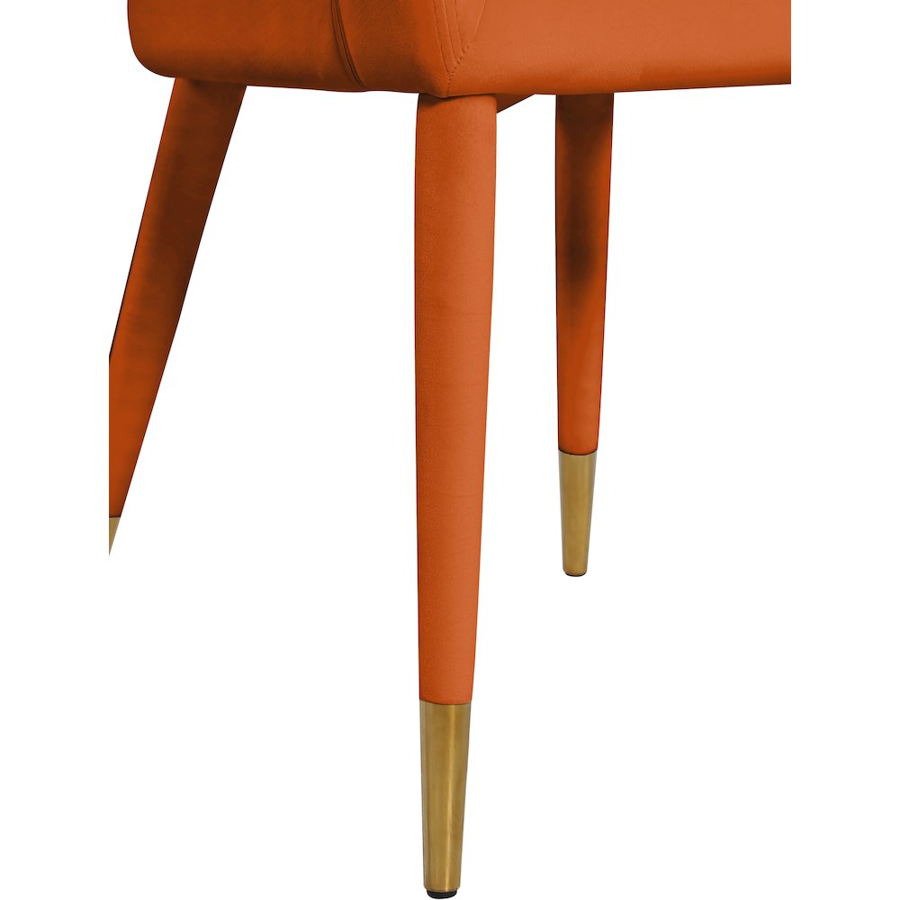 Destiny Cognac Velvet Dining Chair. Picture 5