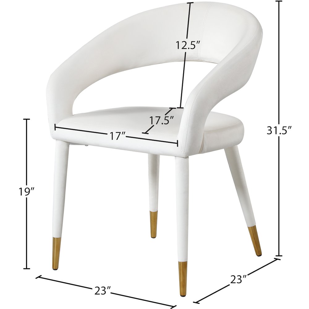 Destiny Cream Velvet Dining Chair. Picture 7