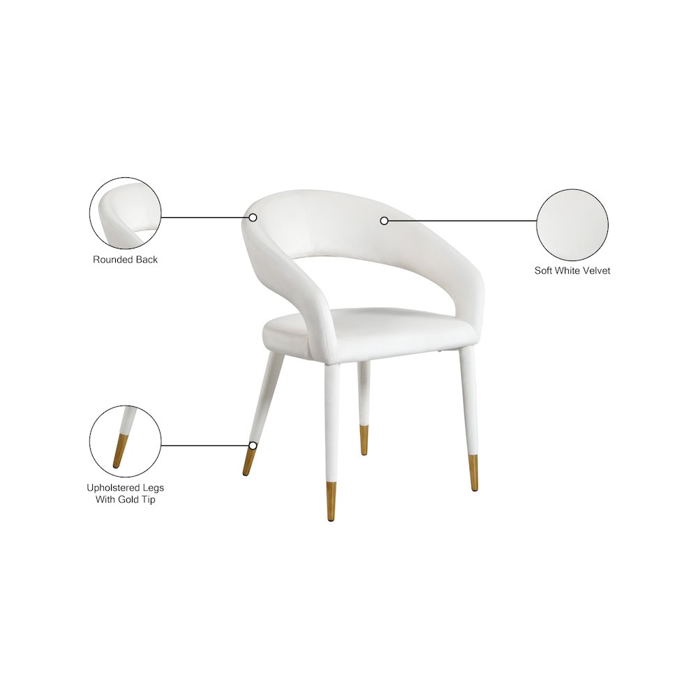 Destiny Cream Velvet Dining Chair. Picture 8